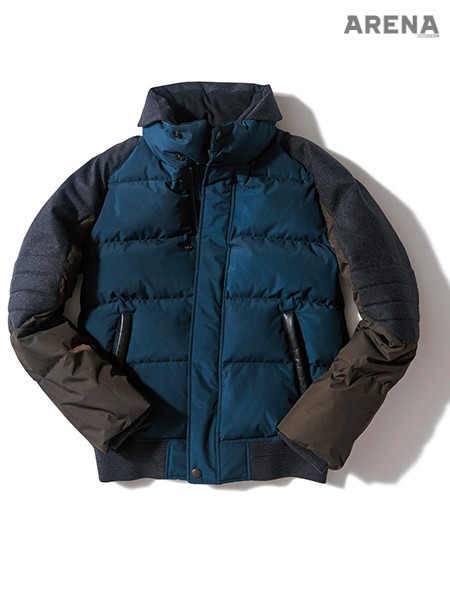 이중 처리된 칼라 디자인이 다부진 패딩 재킷 53만8천원 커스텀멜로우 제품. 