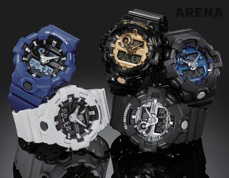 지샥 시계는 스트리트 패션의 단골 아이템이다. 합리적인 가격대와 독보적인 디자인, 다양한 컬러 등으로 패션 리더들의 사랑을 독차지해왔다. BMX 자전거 팀 MOF의 선수들이 착용한 ‘GA-700’와 ‘GA-710’이 대표적이다. ‘GA-700’은 파란색과 흰색 등 시원한 컬러로 출시돼 어떤 옷에서든 포인트 역할을 담당한다. 흰색으로 표시되는 LED 화면 역시 멋스럽기는 마찬가지. 전 세계 48개 도시의 시각을 표시하는 월드 타임 기능도 갖췄다. ‘GA-710’은 ‘GA-700’을 기반으로 문자판에 GARISH 컬러를 적용한 메탈릭한 모델로
파란색, 금색, 은색 등 선택의 폭이 넓어 더 좋다. 가격은 15만원부터.