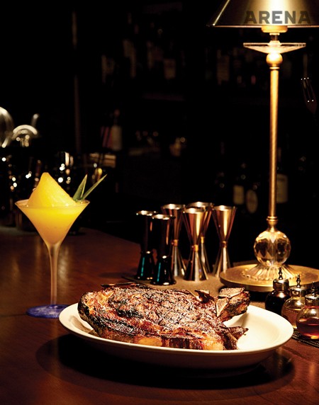 L본 스테이크 + 망고 칵테일