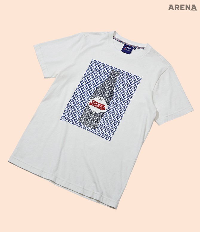 펩시와 협업해 두 브랜드의 로고를 그래픽적으로 조합한 티셔츠 5만3천원 휠라 오리지날레 제품.