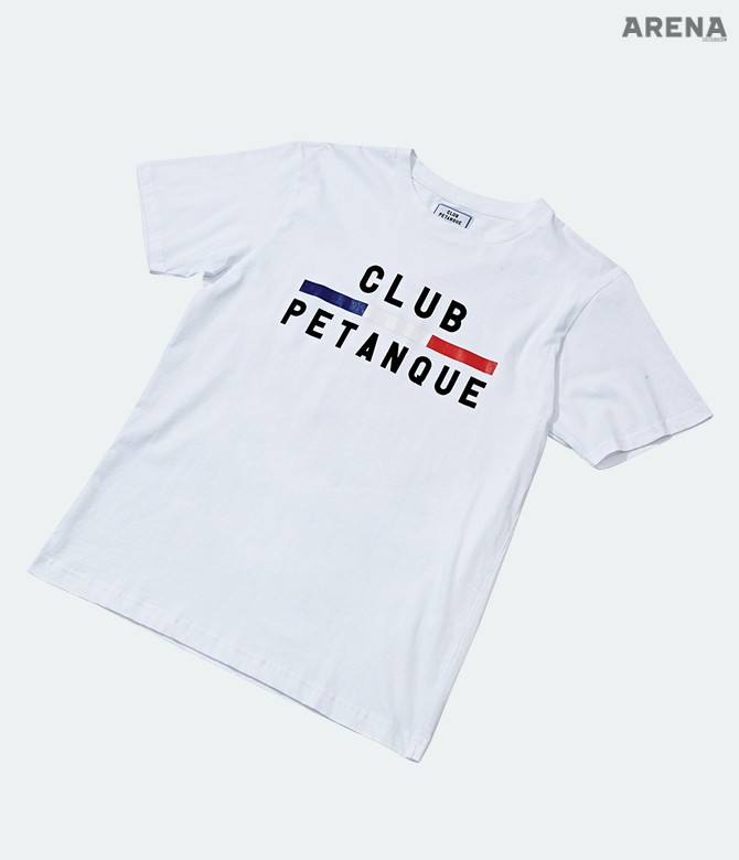 가장 기본이 되는 크루넥 디자인에 브랜드 로고만을 더한 티셔츠 6만8천원 클럽 페탕크 by 플랫폼 플레이스 제품.