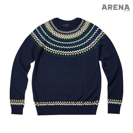 발랄한 노란색으로 포인트를 준 페어 아일 무늬 스웨터 7만9천원 자라 제품. 