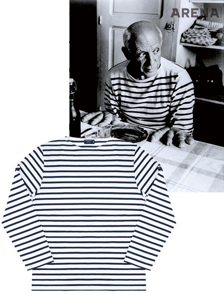 흰색 브레통 티셔츠 9만8천원 세인트 제임스 by 플랫폼 플레이스 제품.