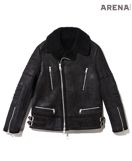 지퍼 디테일의 시어링 라이더 재킷 5백25만원  닐 바렛 제품. 