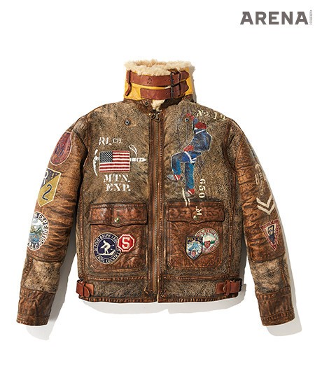 와펜 장식 같은 빈티지한 일러스트 페인팅의 시어링 재킷 가격미정 폴로 랄프 로렌 제품. 