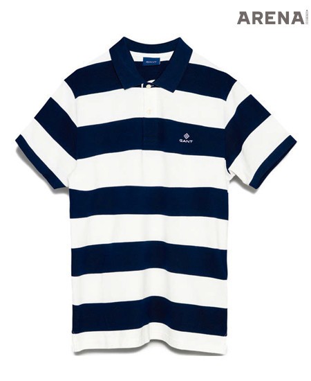 GANT
남색과 흰색의 볼드한 가로 줄무늬 폴로
셔츠 11만8천원 간트 제품.