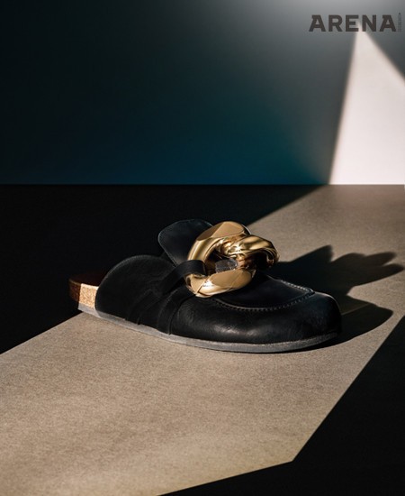 골드 체인 레더 뮬 JW 앤더슨 by 한스타일닷컴 제품.