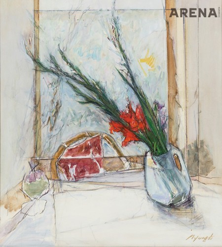 김병기, ‘글라디올러스’, 1983, 캔버스에 유채,
122×91cm, 서울시립미술관 소장.