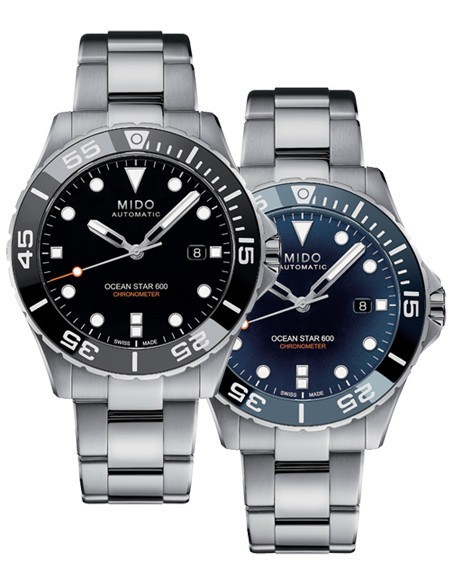 오션스타 600 크로노미터 블랙·딥 블루
각 2백28만원 모두 미도 제품.