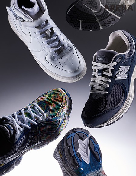 (위부터) 에어 포스 1 미드 ‘07 14만9000원 나이키, ML2002 러닝 스니커즈 18만9000원 뉴발란스, 갤러리 디파트먼트 협업의 GT-2160 38만9000원 아식스 스포츠스타일 제품.