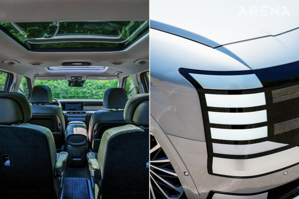 (왼쪽부터)널찍한 실내. / 블록처럼 나눈 주간주행등이 미래적으로 보이게 한다.