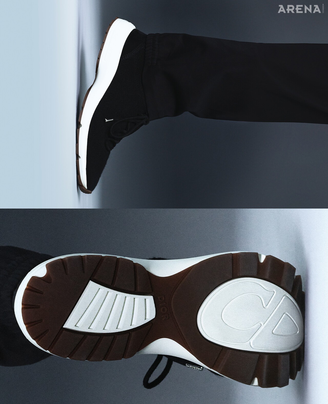 CD 아이콘 임브로이더리 코튼 개버딘 테일러드 트랙 팬츠·톤 워프 까나쥬 모티브 캐시미어와 스웨이드 소재 B80 라운지 러너 스니커즈 모두 가격미정 디올 맨 제품.