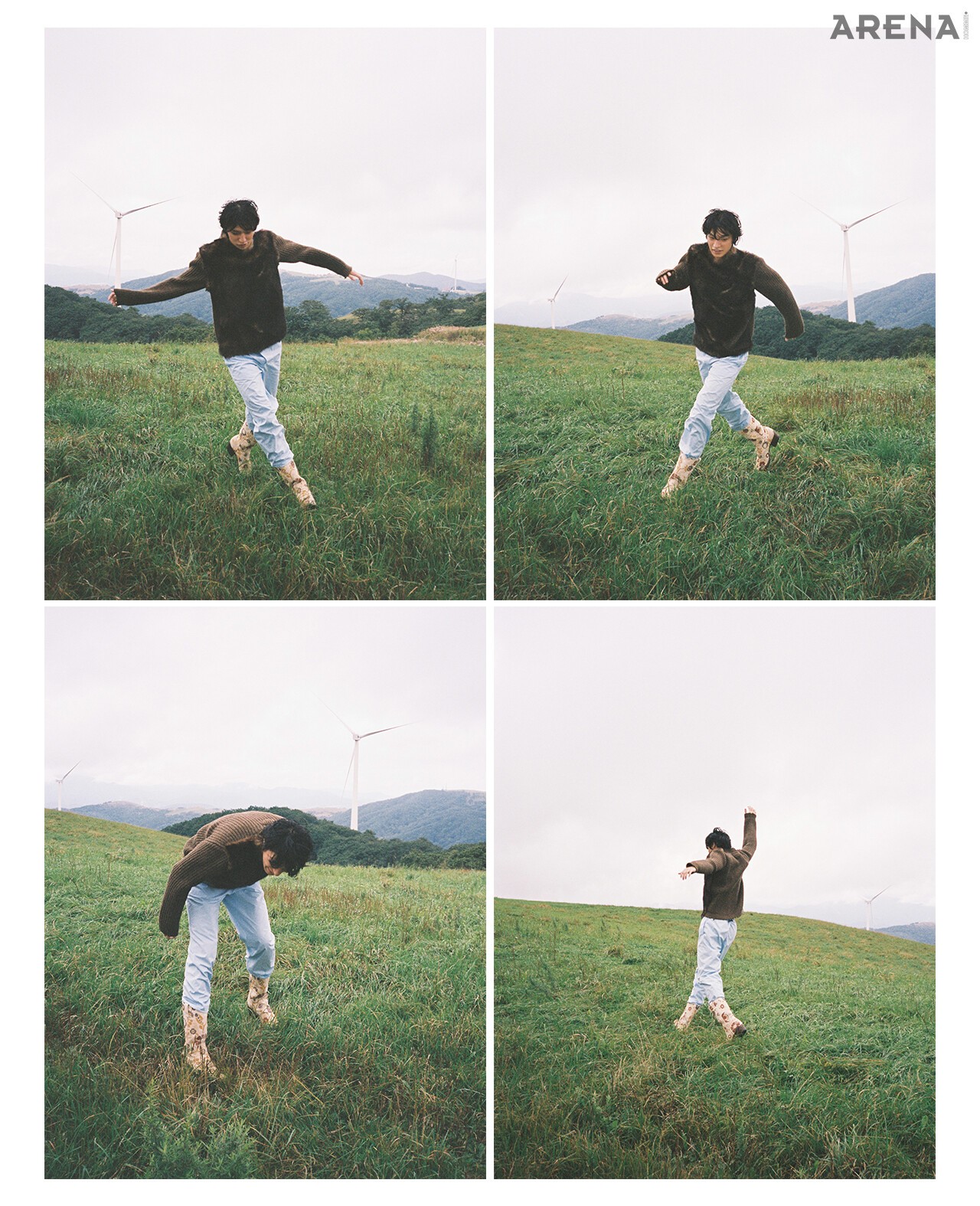 풍성한 퍼를 더한 스웨터·파자마 팬츠·플로럴 프린트 웨스턴 부츠 모두 가격미정 프라다 제품.