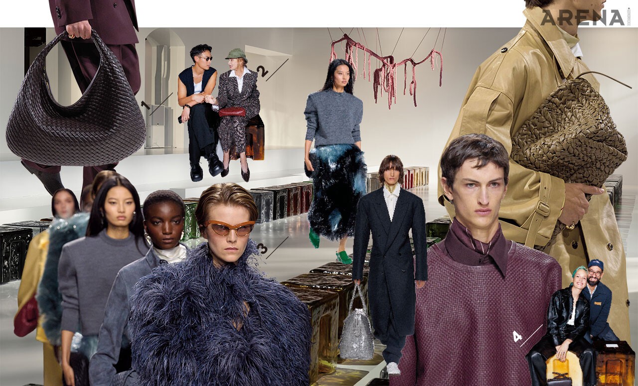 1 다채로운 컬러와 사이즈로 등장한 아이코닉한 베네타 백. 2 상징적인 로렌 백을 들고 쇼에 참석한 로렌 허튼. 3 웅장하게 이어진 피날레 군단. 4 쇼에 참석한 배우 빅키 크리엡스.