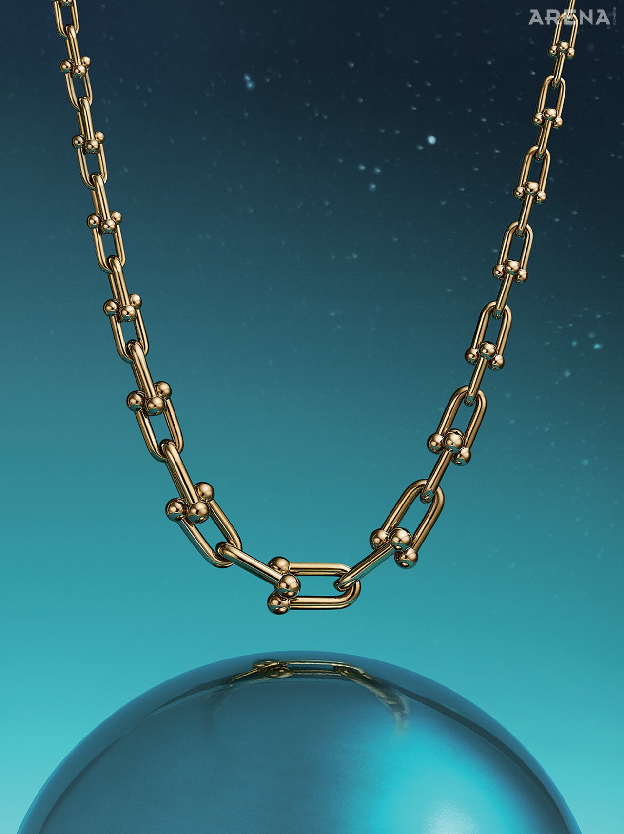 18K 골드 소재의 티파니앤코 하드웨어 그레듀에이티드 링크 네크리스 가격미정 티파니앤코 제품.